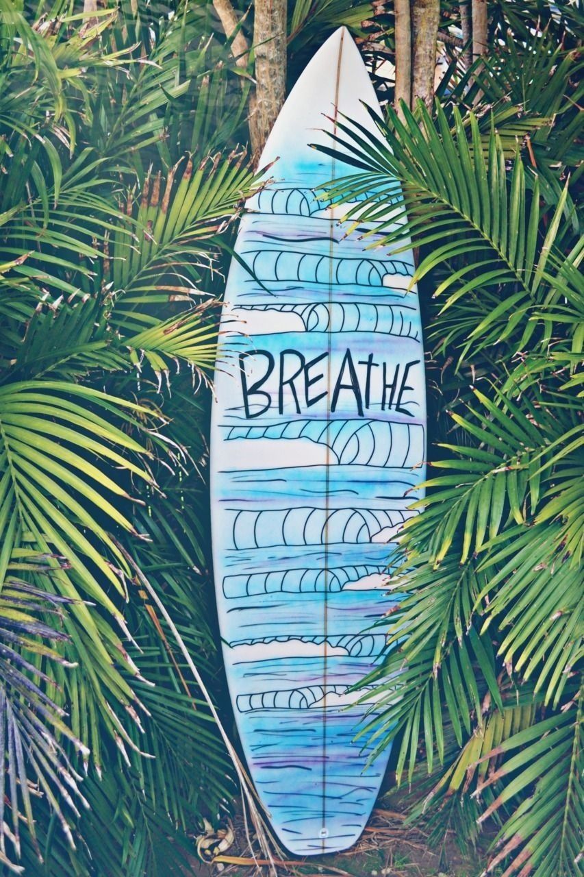 Tavola da surf tra palme, 853x1280 Full HD Verticale, iPhone