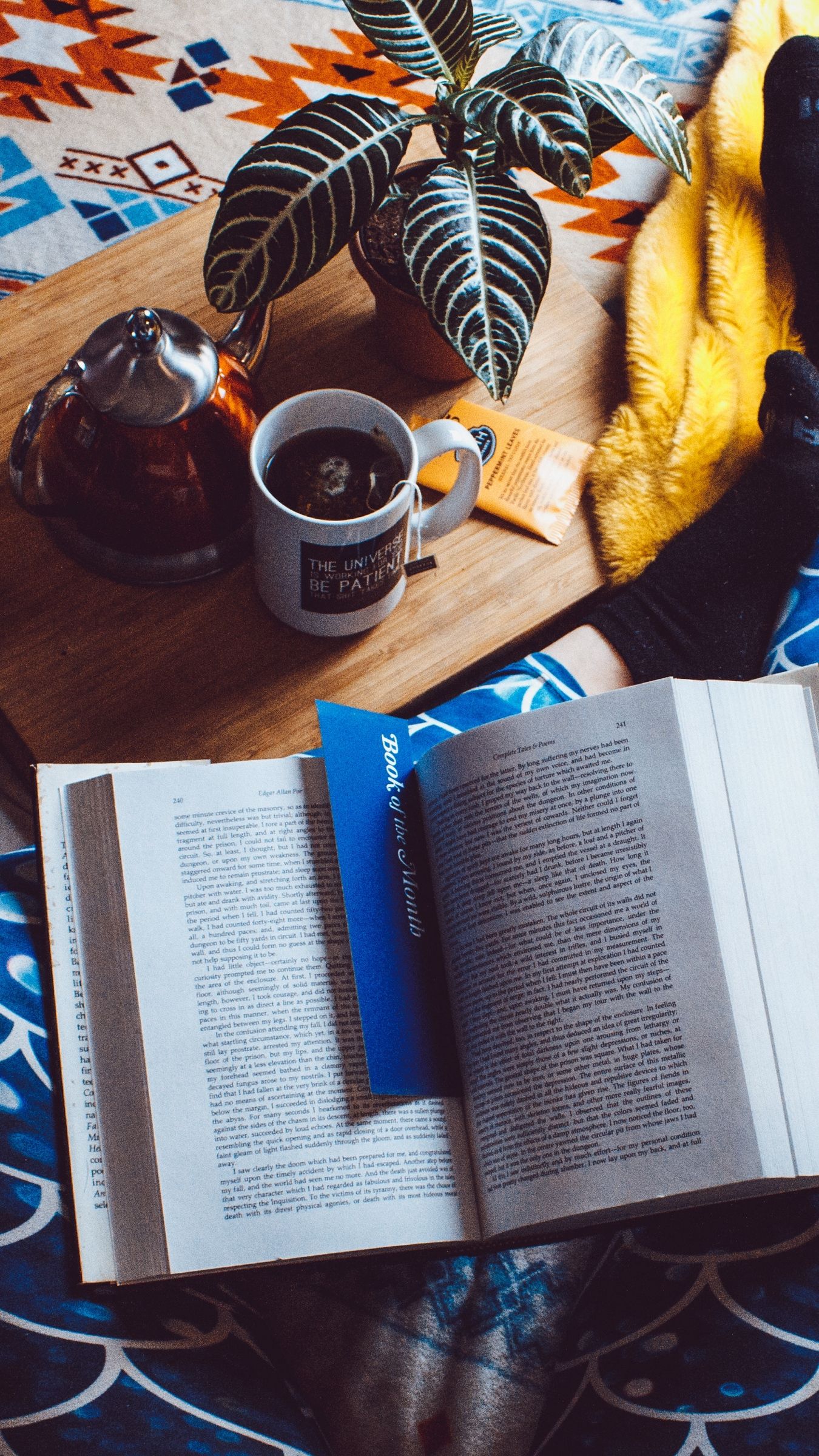 Libro aperto e tazza di tè, 1350x2400 Full HD Verticale, Google Pixel