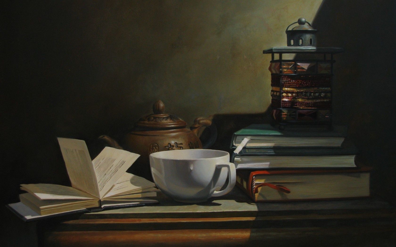 Natura morta tè e libri, 1680x1050 HD, Laptop