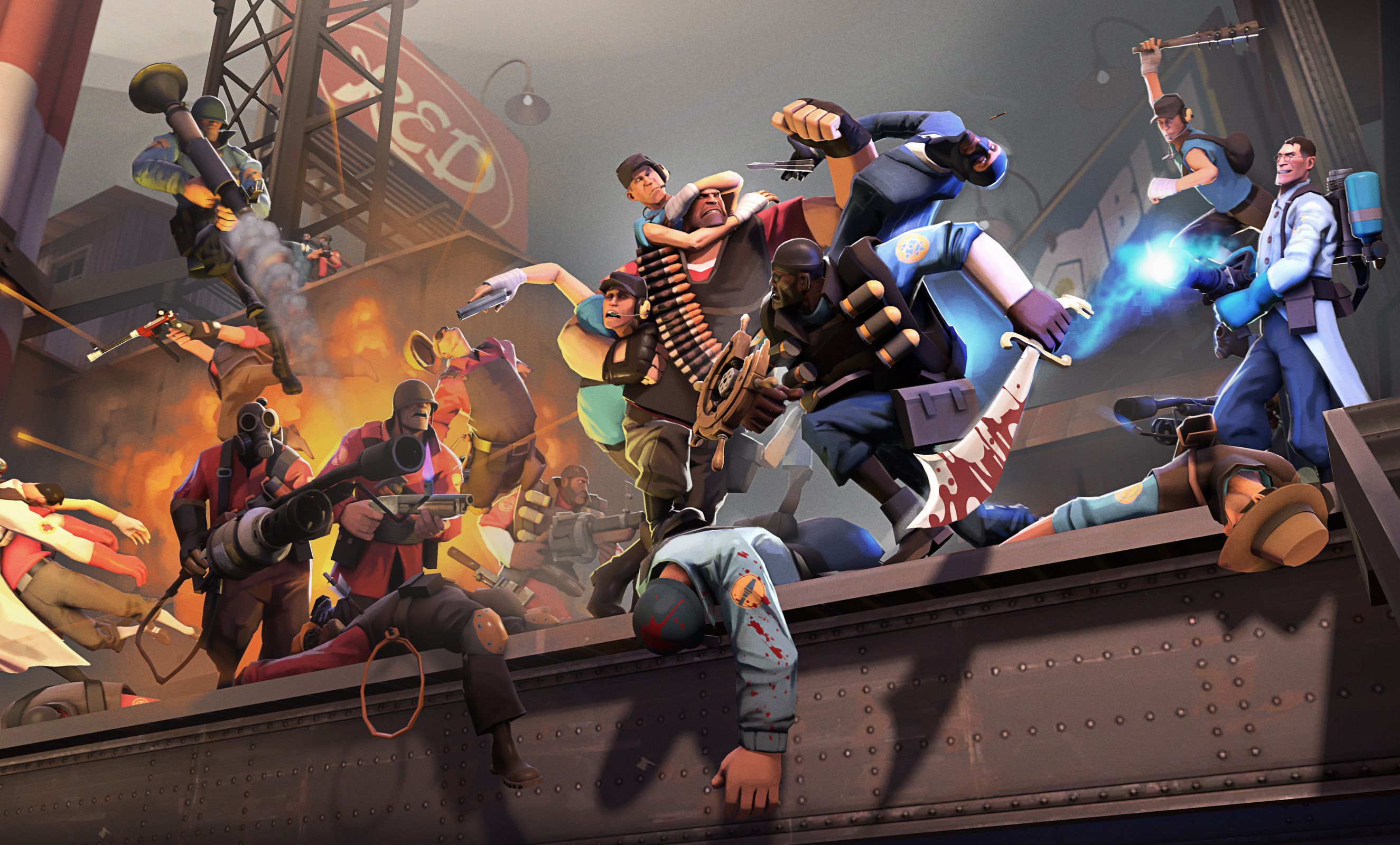 Team Fortress 2 personaggi in battaglia, 2650x1600 2K+, PC Desktop