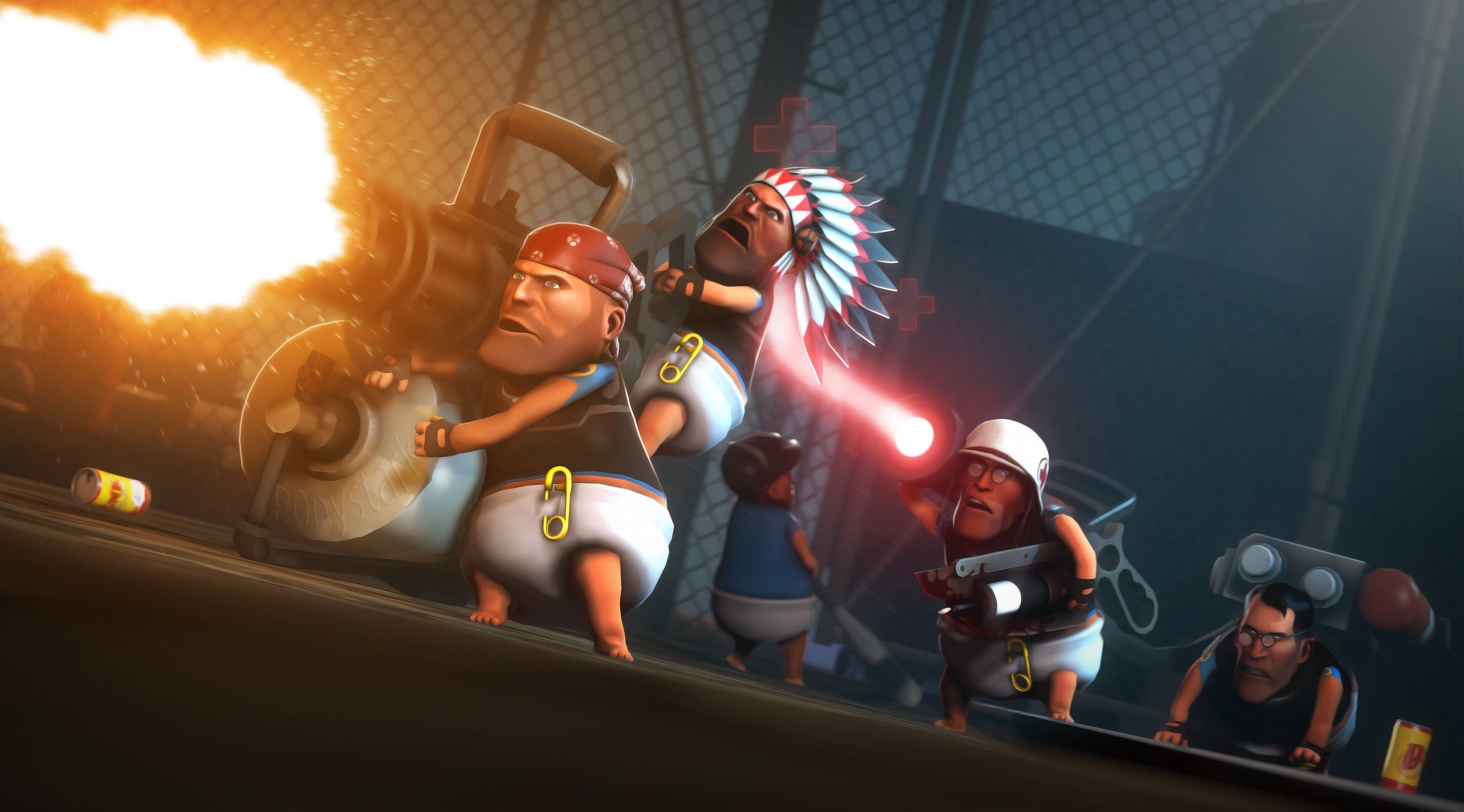 Personaggi Team Fortress 2 in azione, 3840x2130 Ultra HD, PC