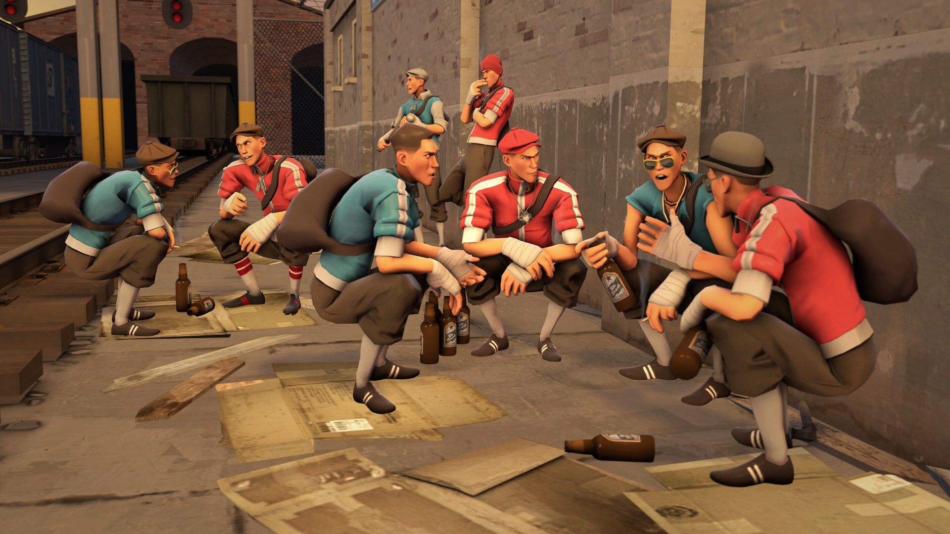 Personaggi Team Fortress 2 seduti, 1920x1080 Full HD, Desktop