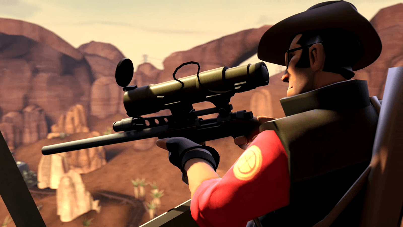 Sniper Team Fortress 2 deserto, 1600x900 900p, PC Desktop