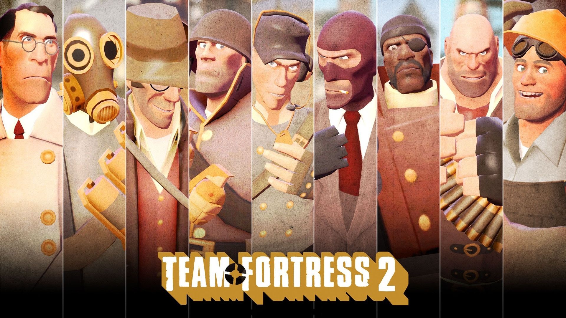 Personaggi Team Fortress 2 in fila, 1920x1080 Full HD 1080p, Desktop