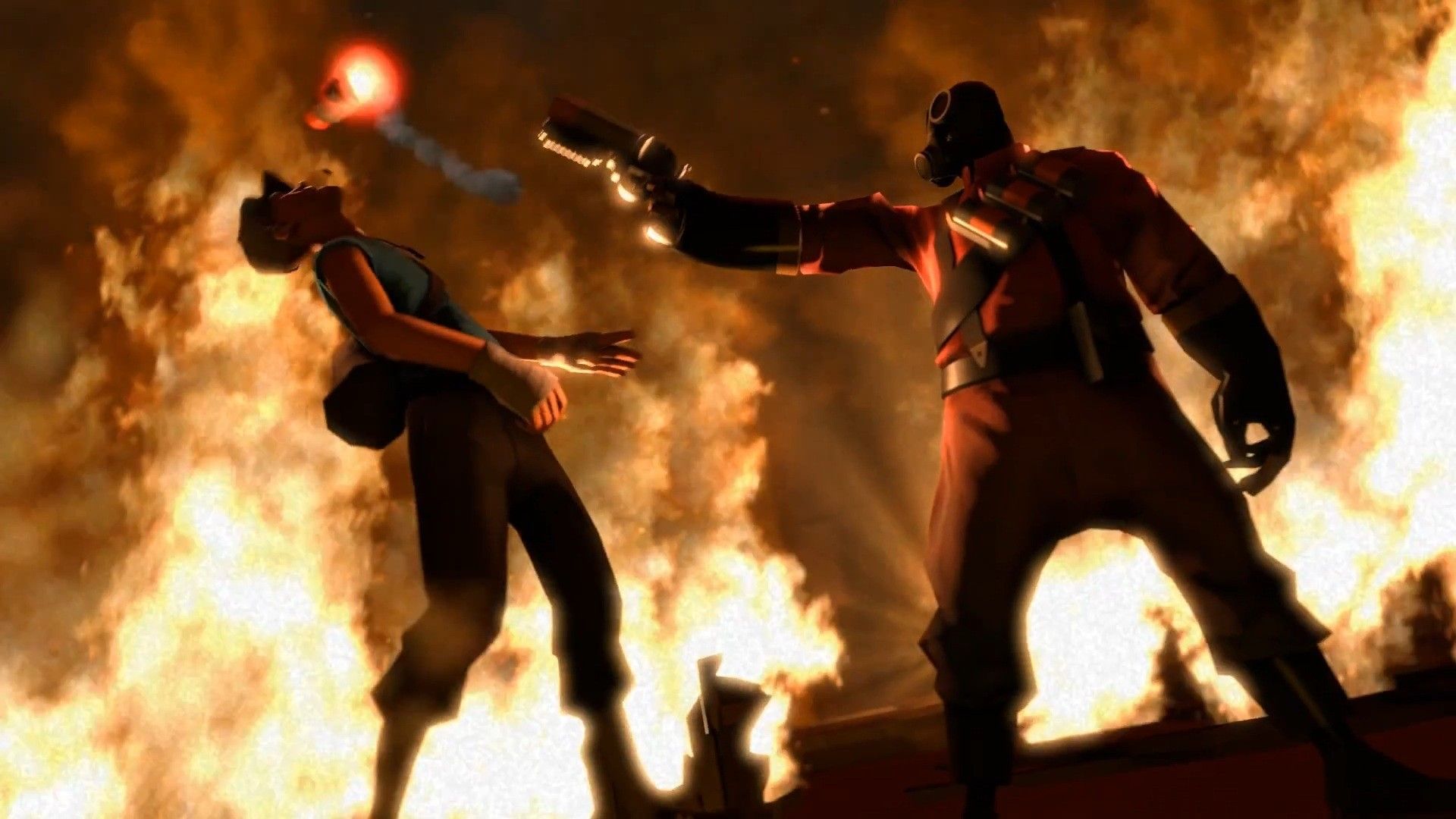 Pyro Team Fortress 2 fiamme, 1920x1080 Full HD, Desktop