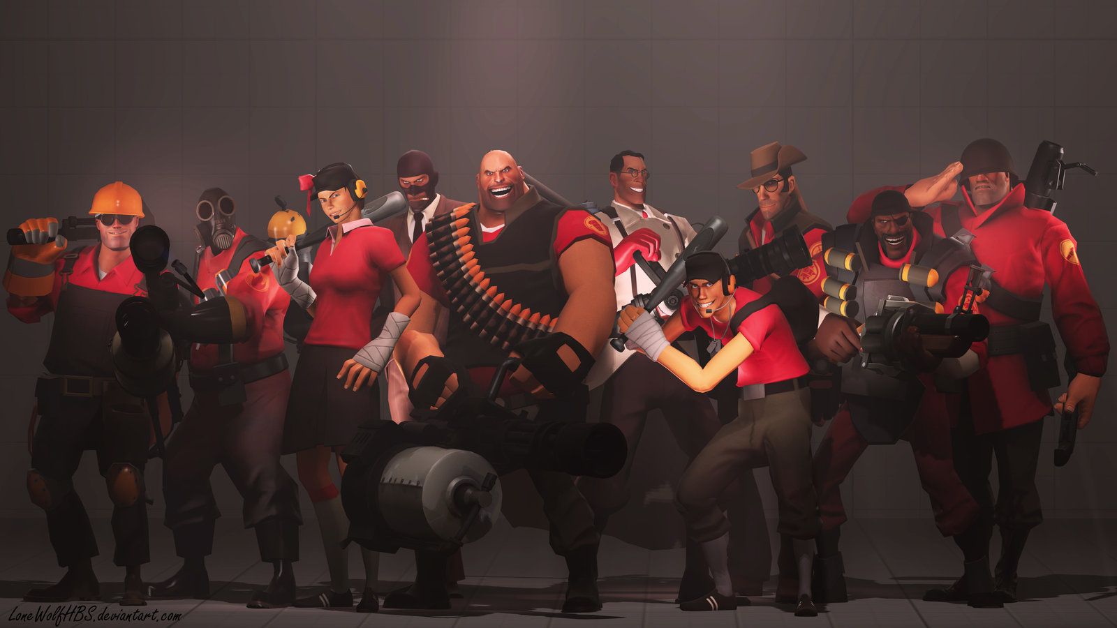 Personaggi Team Fortress 2 gruppo, 1600x900 HD Ready, PC Desktop