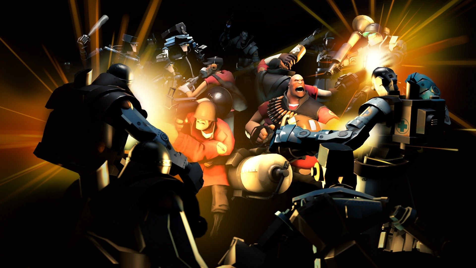 Personaggi Team Fortress 2 esplosione, 1920x1080 Full HD, Desktop