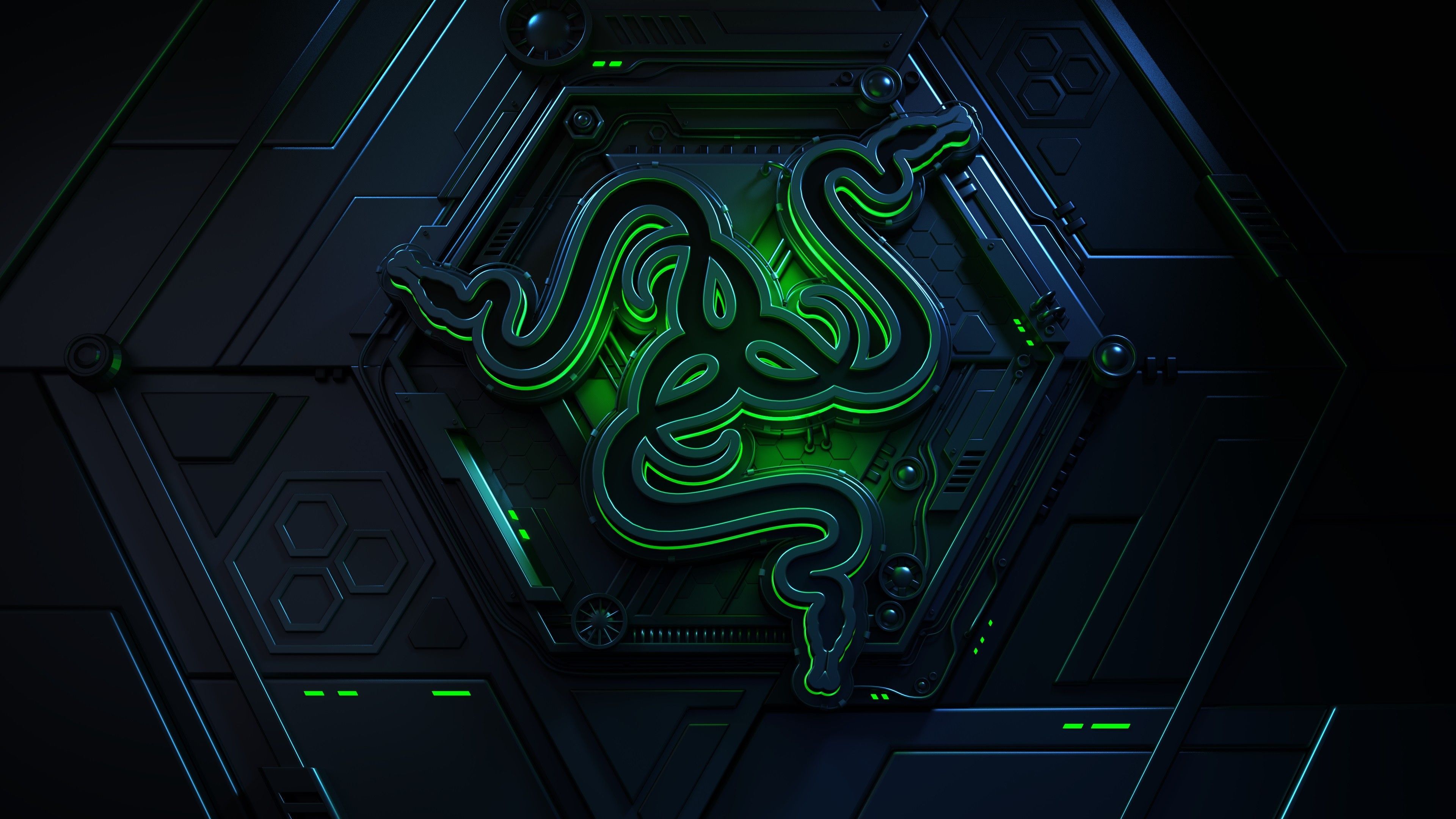 Logo Razer verde esagonale, 3840x2160 Ultra HD, 4K TV
