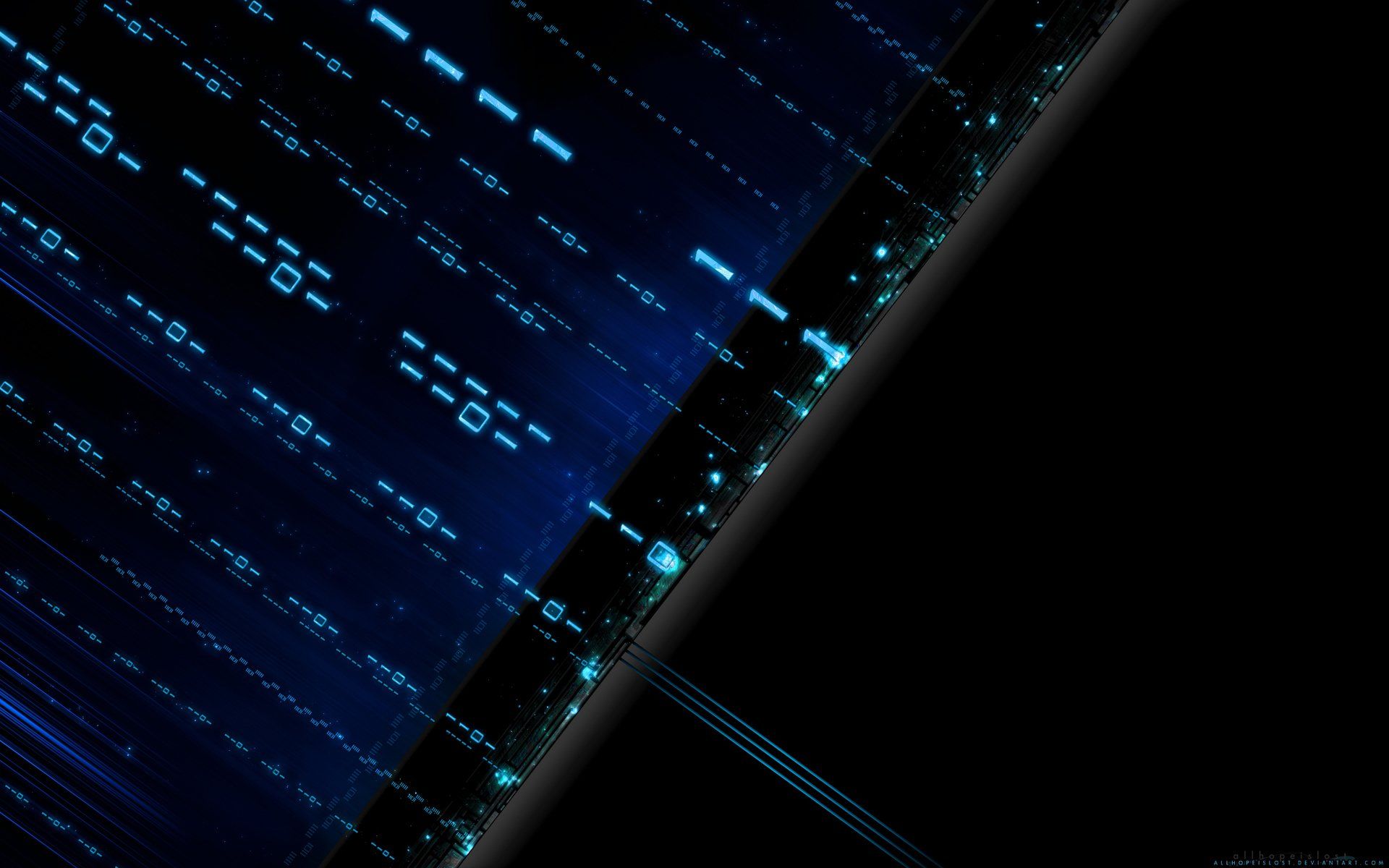 Griglia digitale blu astratta, 1920x1200 WUXGA, PC Desktop