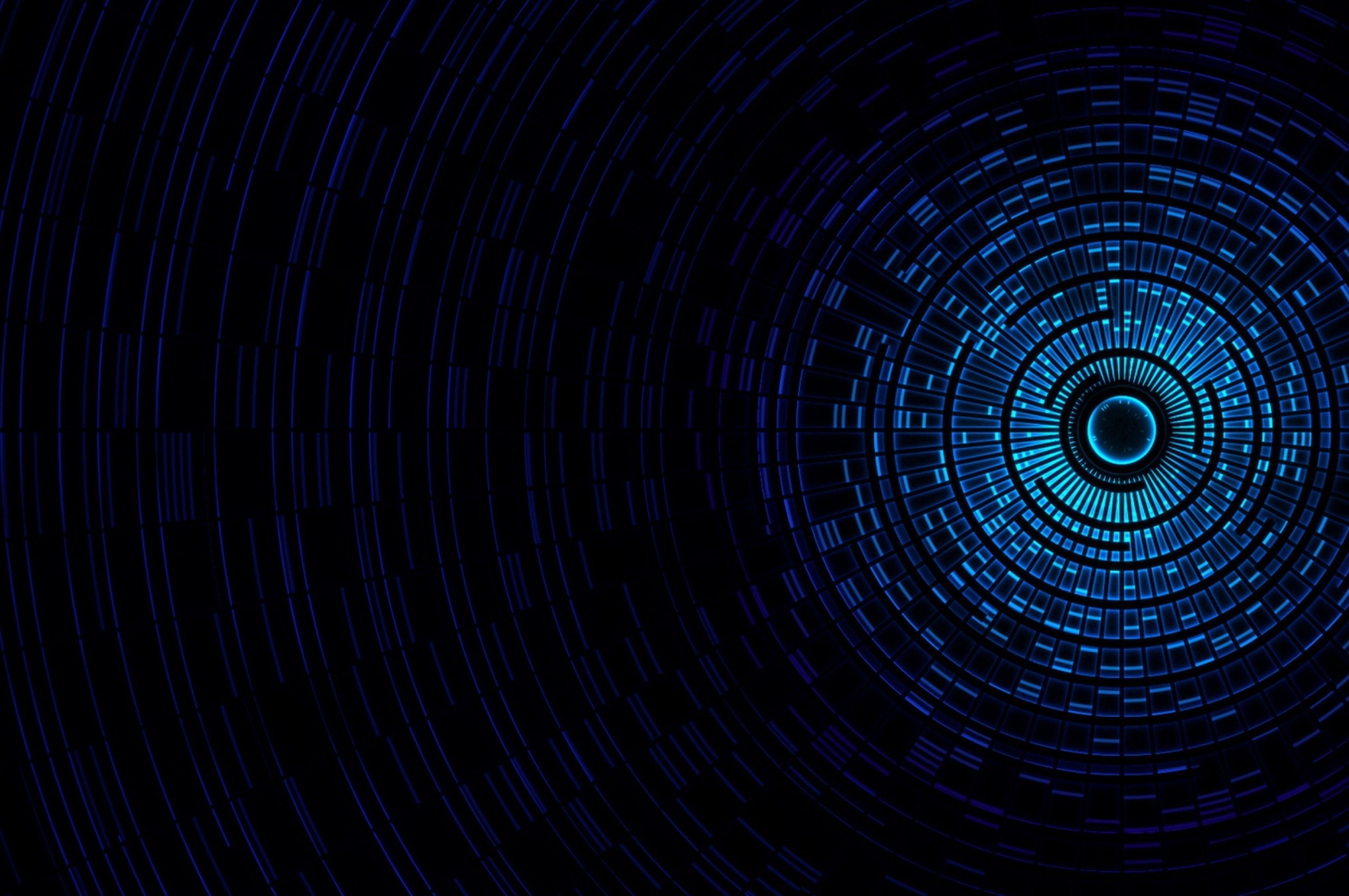 Cerchi concentrici tecnologici blu, 2560x1700 2K+, PC