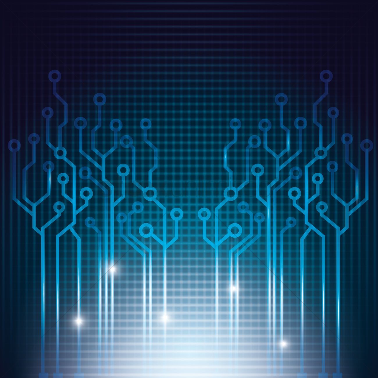 Circuiti tecnologici blu astratti, 1300x1300 720p, PC