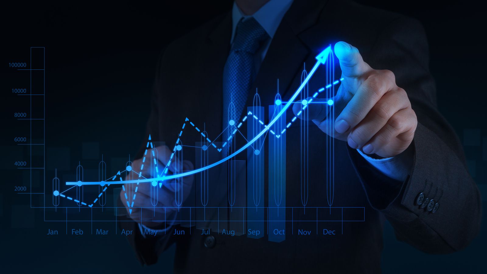 Grafico digitale blu business, 1600x900 HD Ready, PC Desktop