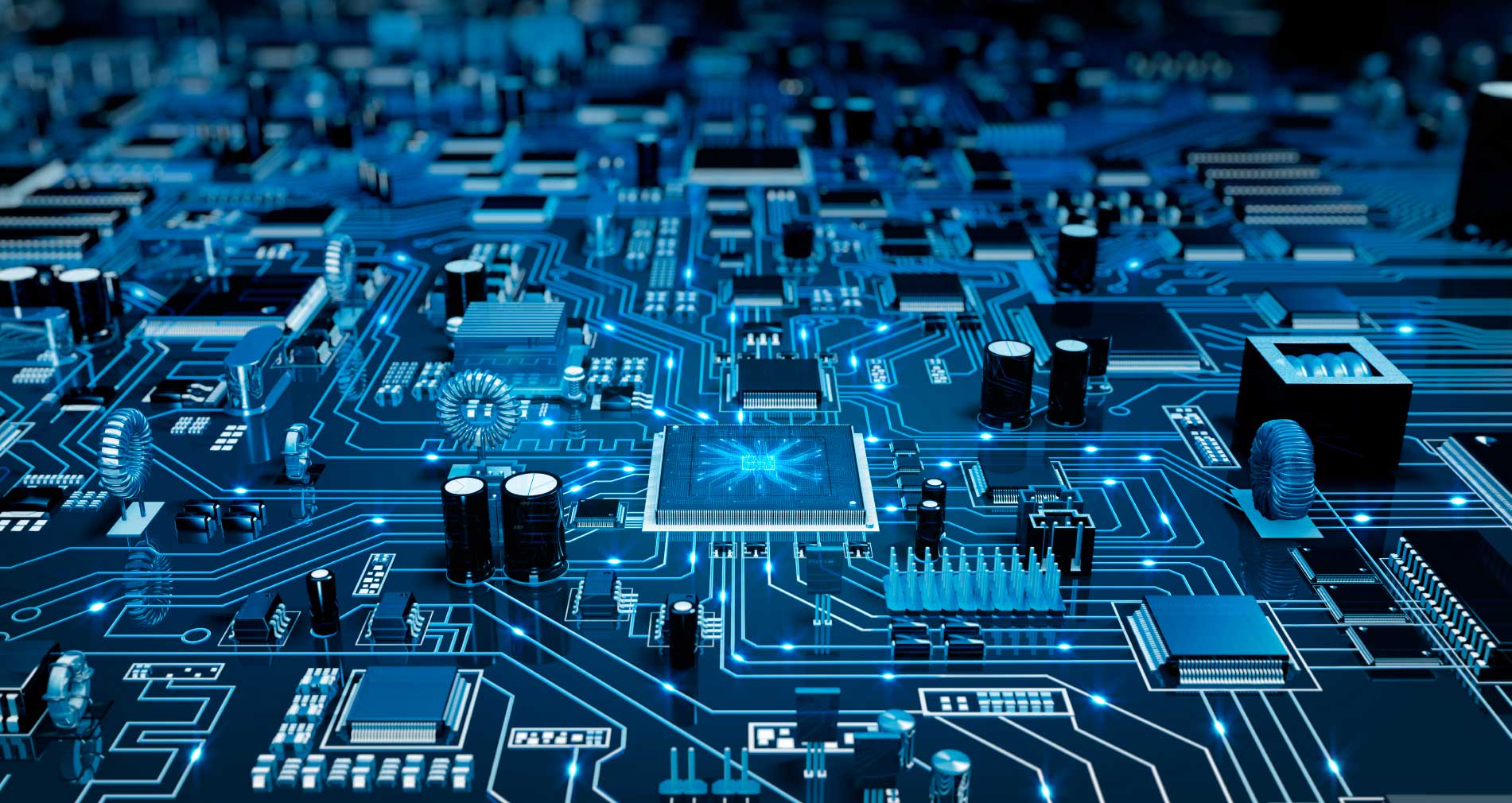 Circuito elettronico blu tecnologico, 1901x1010 HD, Desktop