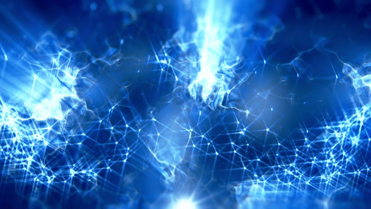 Rete di nodi luminosi blu, 1280x720 720p, iMac
