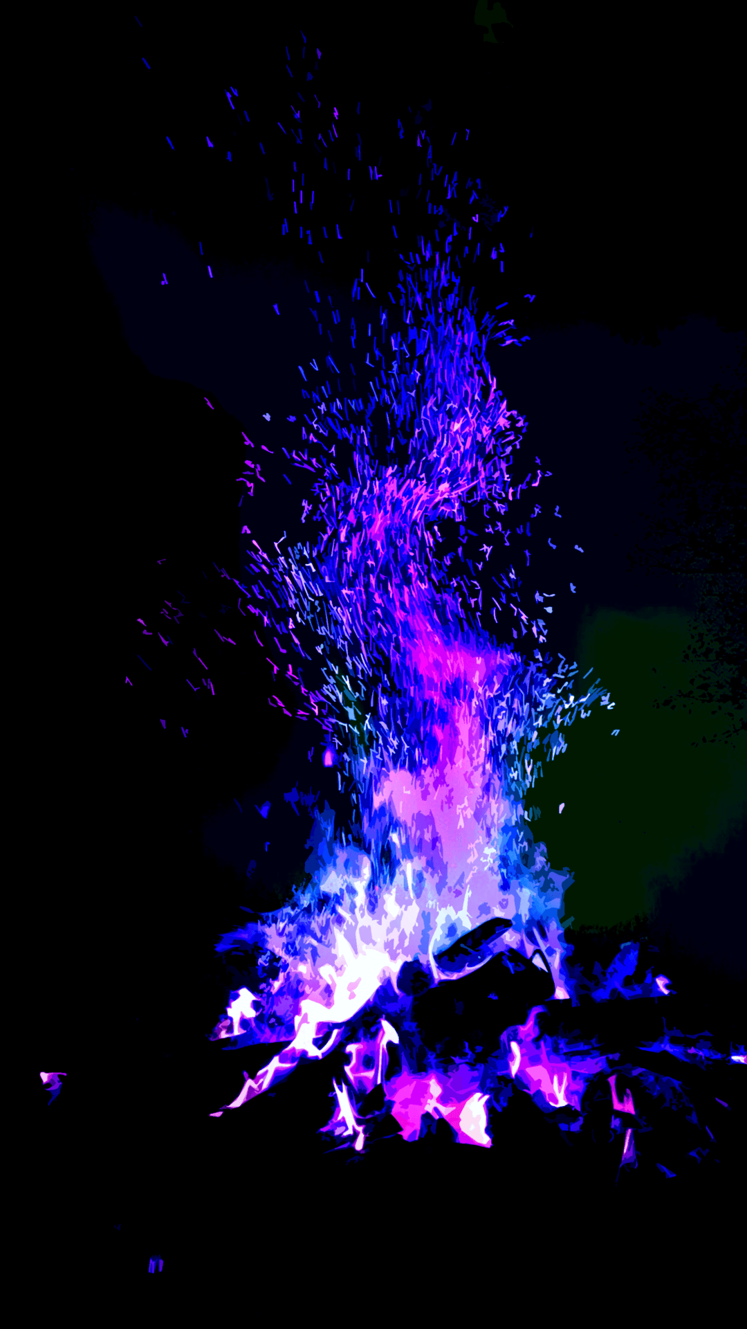 Fuoco fiamme blu viola, 1080x1920 Full HD Verticale, Smartphone