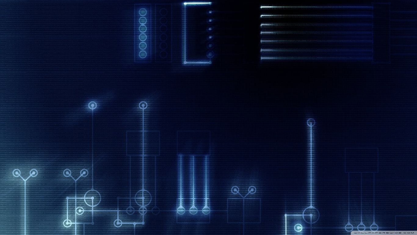 Circuiti astratti blu tecnologici, 1366x768 HD, Desktop
