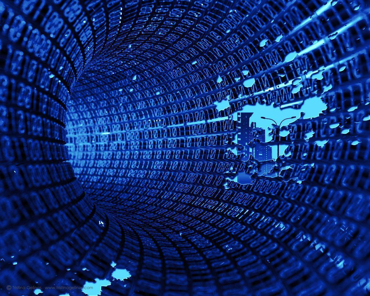 Tunnel dati binari blu, 1280x1024 HD, Desktop