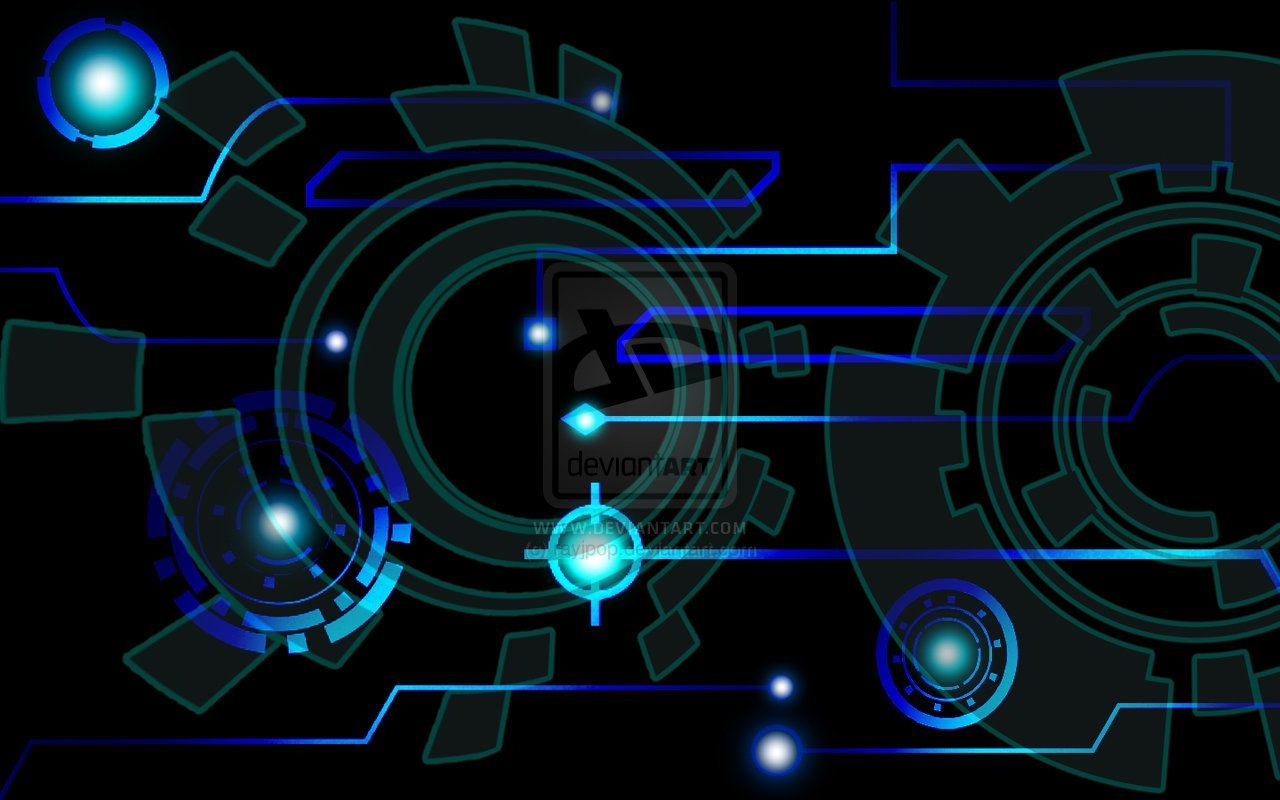 Ingranaggi tecnologici blu astratti, 1280x800 HD, Desktop