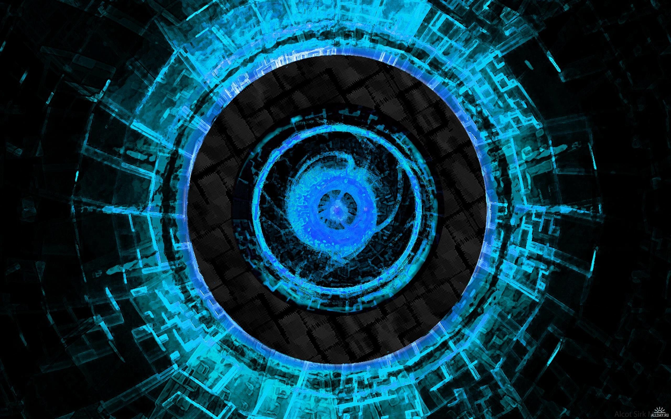 Anelli circuito blu astratto, 2560x1600 WQXGA, MacBook Pro