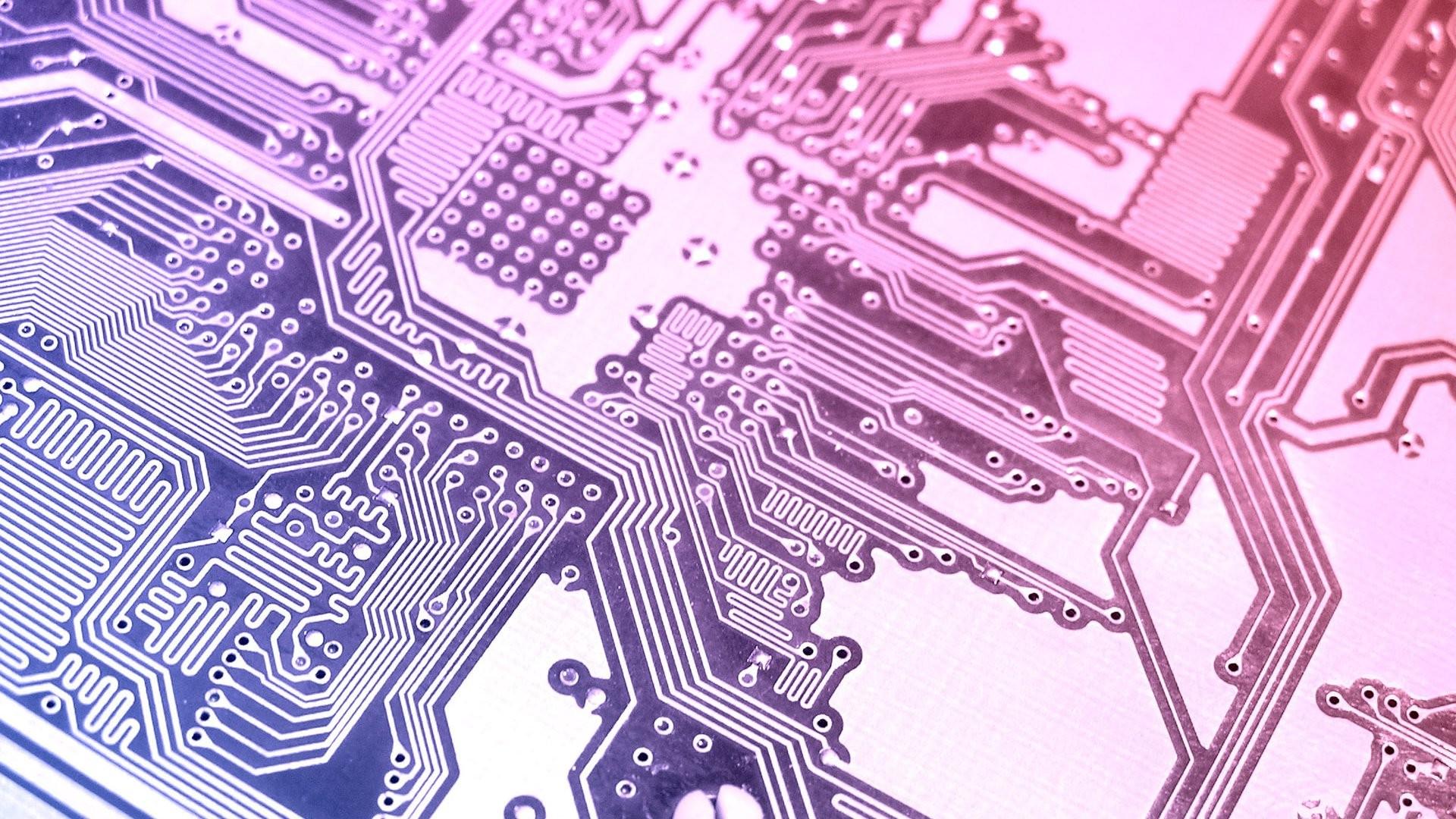 Circuito stampato rosa viola, 1920x1080 Full HD, Laptop