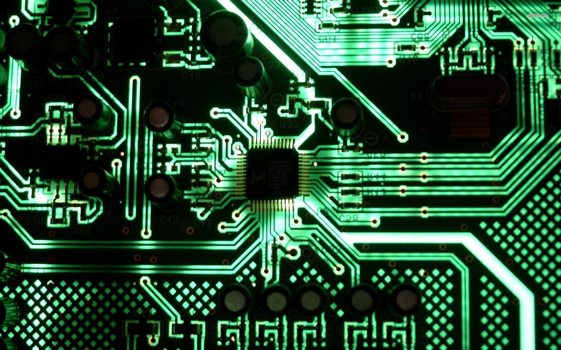 Circuito elettronico verde luminoso, 1920x1200 Full HD+, Laptop