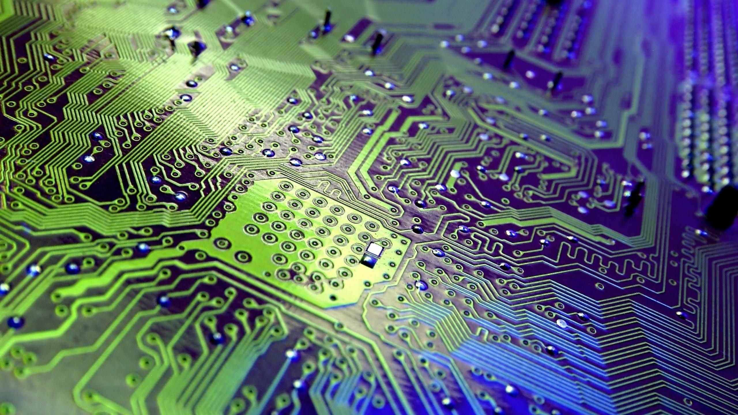circuito elettronico verde blu, 2560x1440 2K QHD, PC