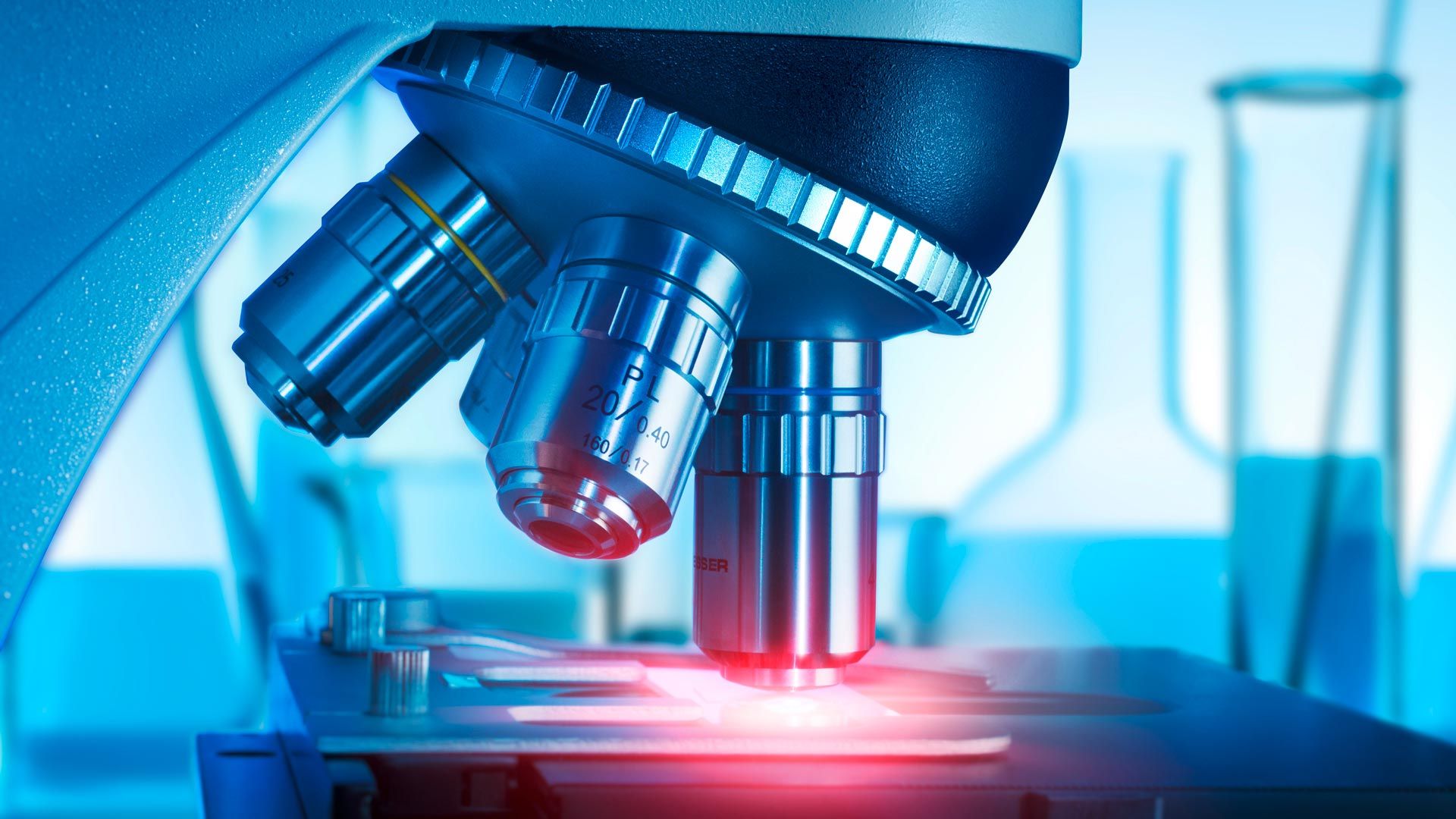 Microscopio scientifico blu laboratorio, 1920x1080 1080p, Desktop