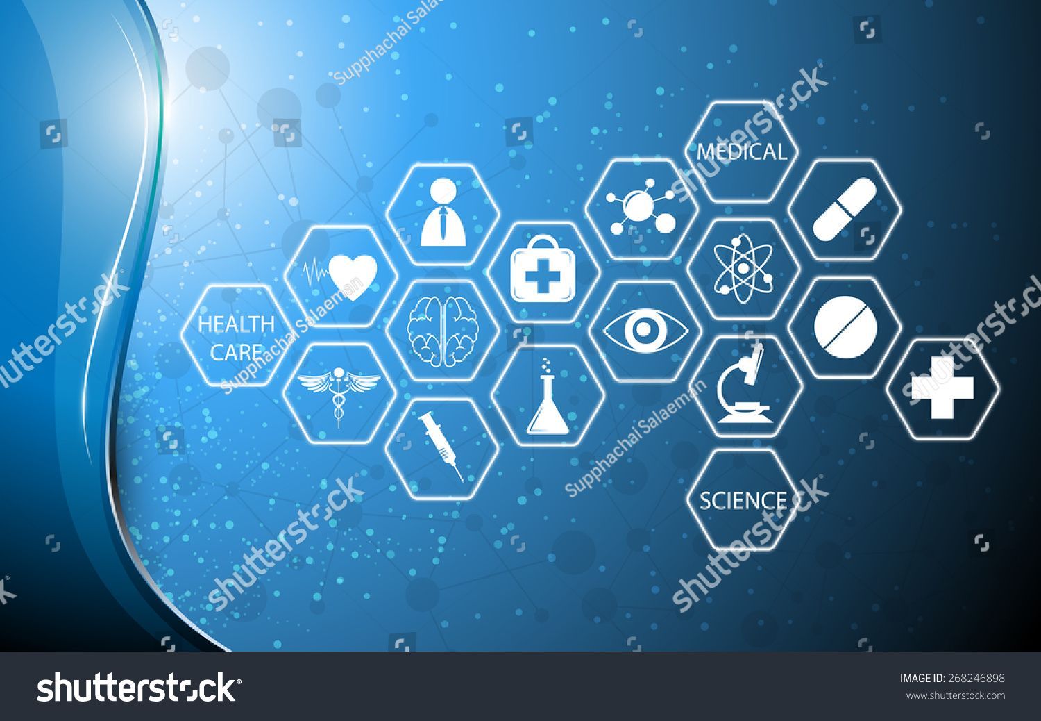 icone mediche esagonali blu, 1500x1038 720p, Laptop
