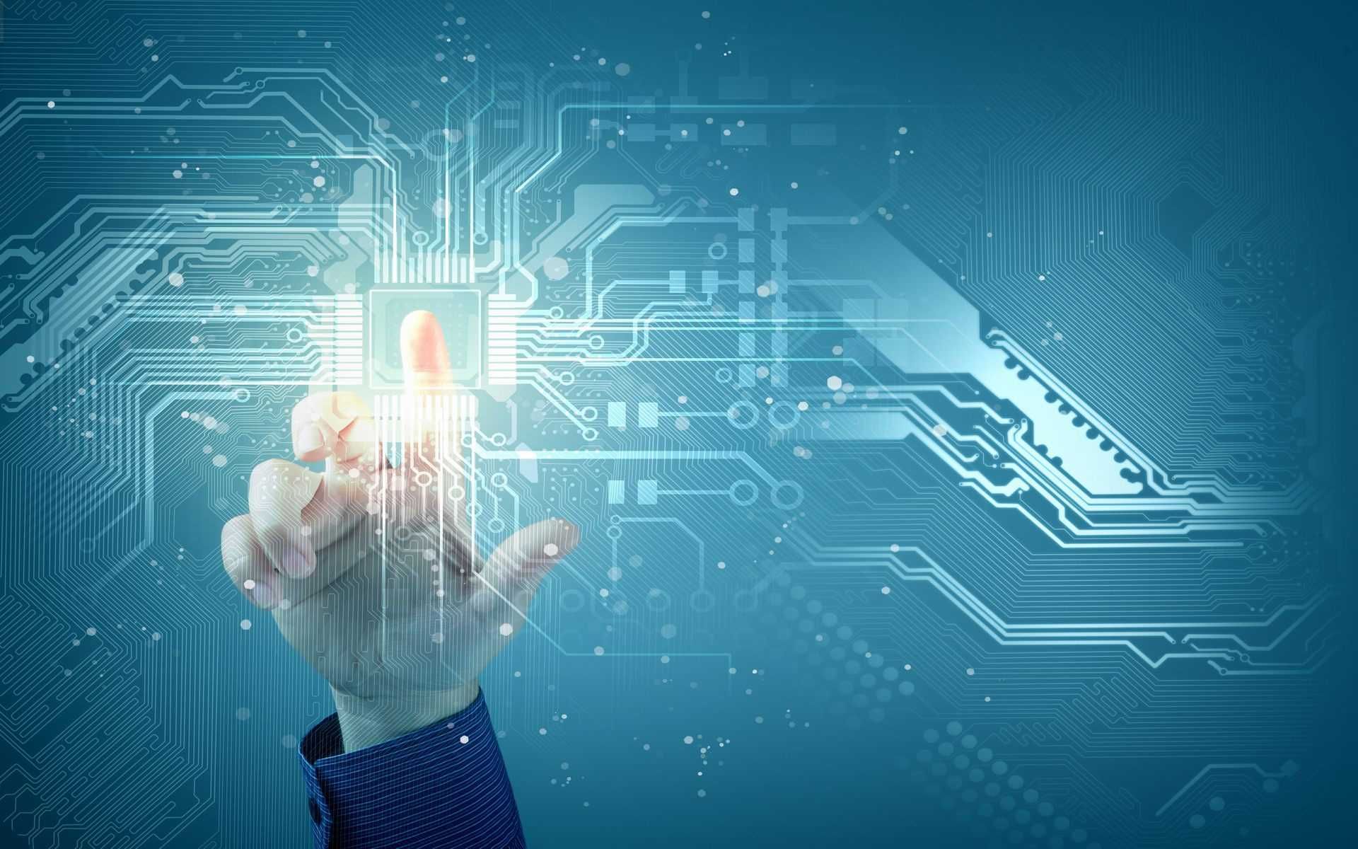 Mano tocca circuito digitale, 1920x1200 Full HD+ WUXGA, Desktop