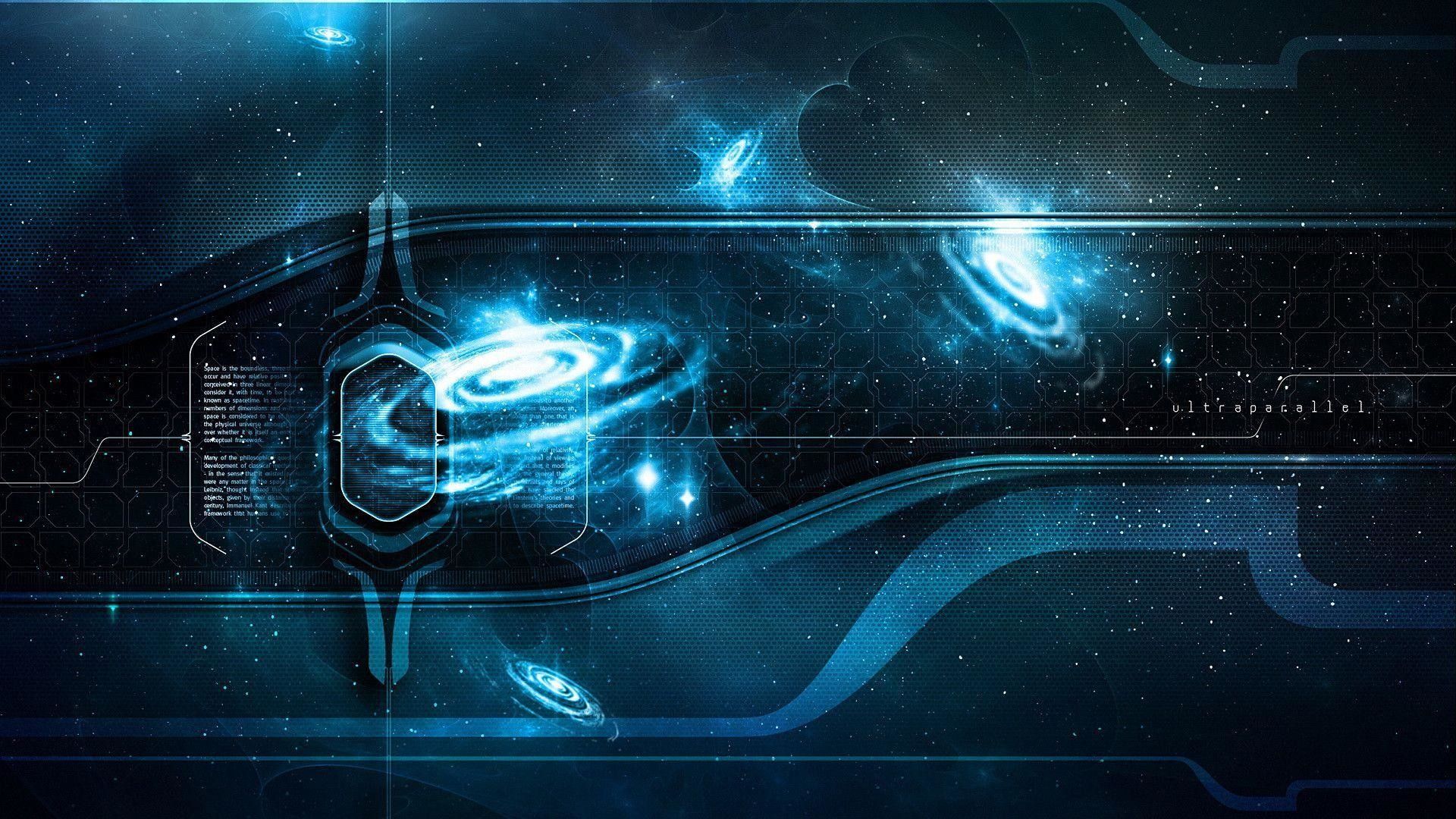 Interfaccia tecnologica blu spazio, 1920x1080 Full HD 1080p, Laptop