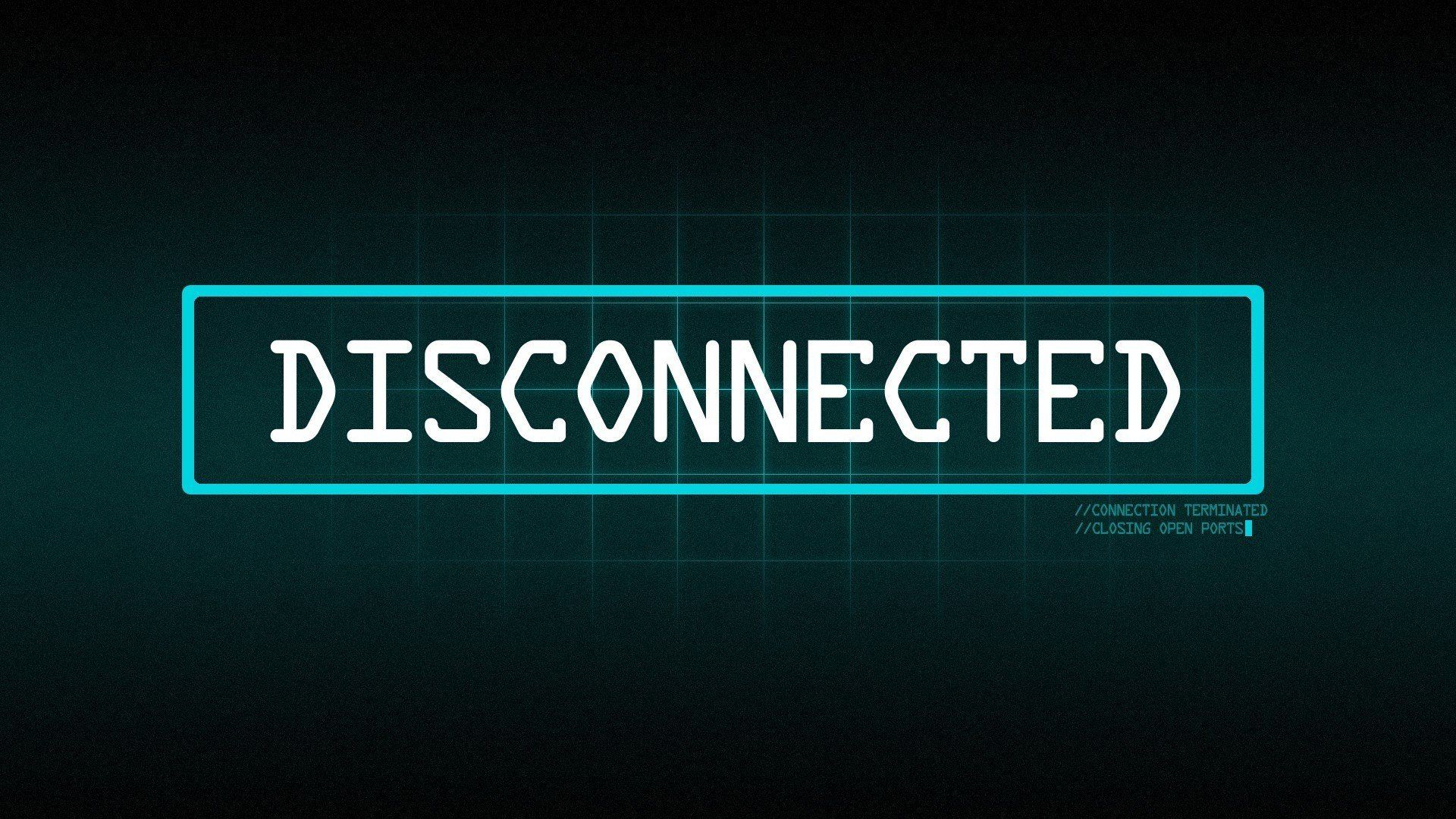 Scritta Disconnected neon ciano, 1920x1080 1080p, PC