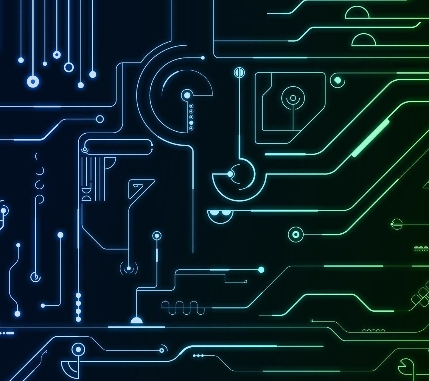 Circuito elettronico verde luminoso, 1440x1280 HD, ROG Asus Laptop