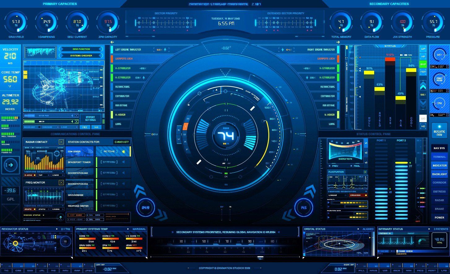 Interfaccia HUD tecnologica blu, 1454x884 HD, Desktop