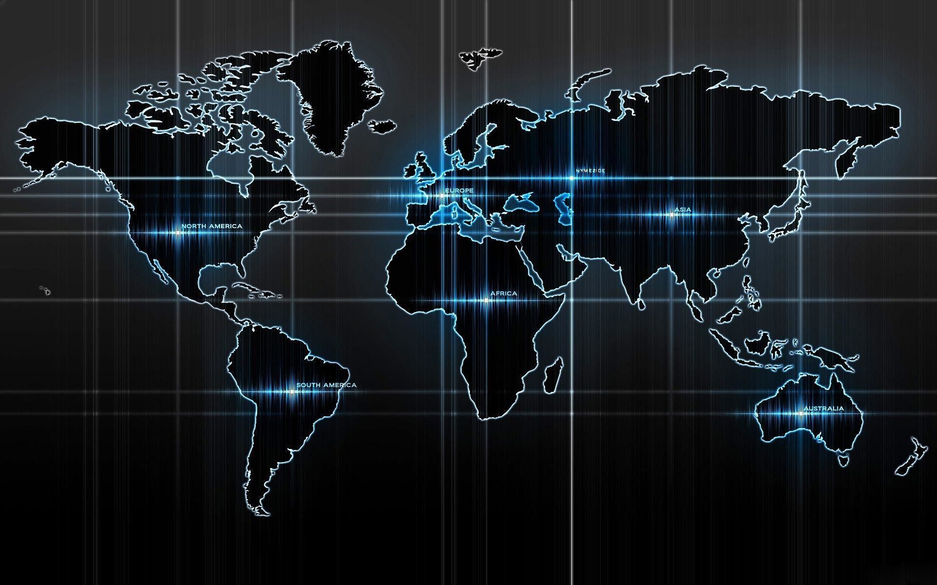 Mappa del mondo digitale, 1920x1200 WUXGA, Desktop