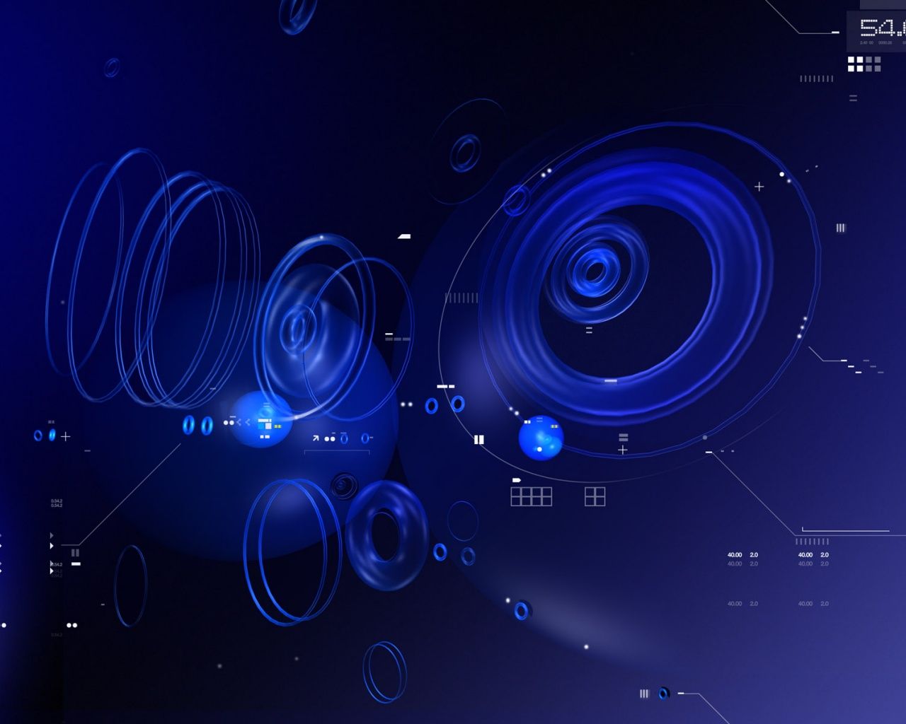 Cerchi tecnologici blu astratti, 1280x1024 720p, PC