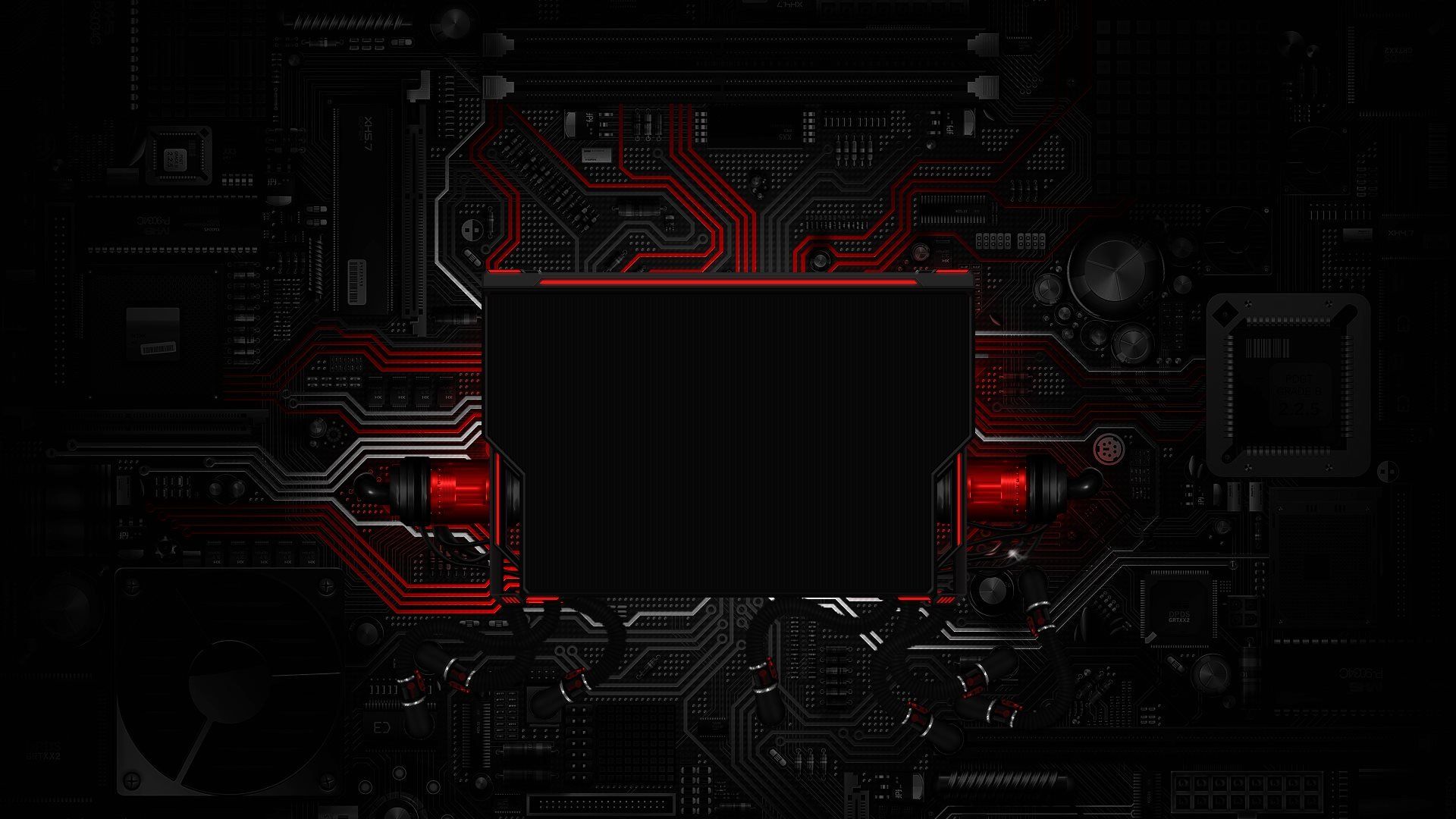 circuito scheda madre rosso nero, 1920x1080 Full HD, PC Desktop