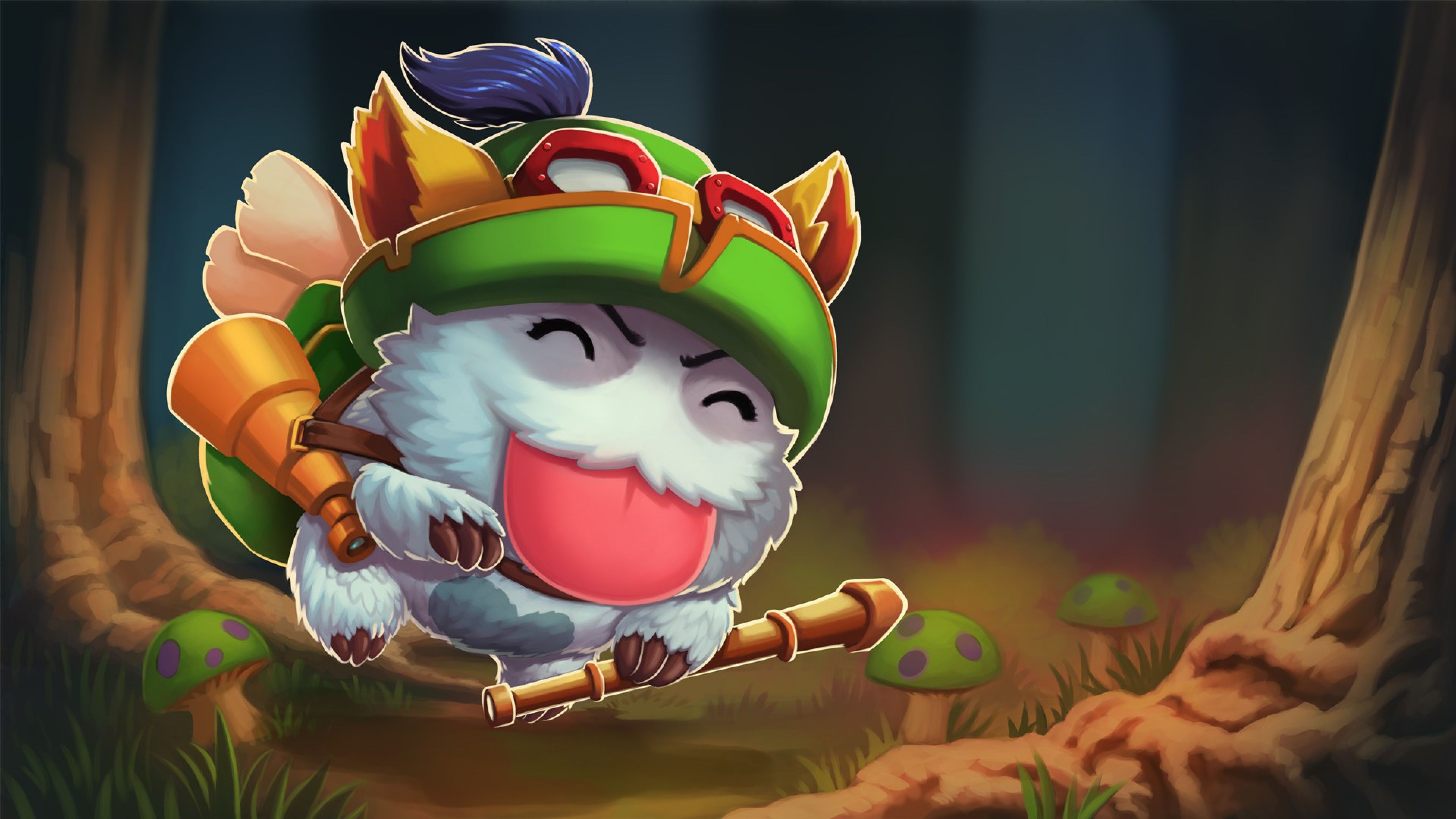 Teemo League of Legends foresta, MOBA, 3840x2160 4K Ultra HD, Monitor 4K