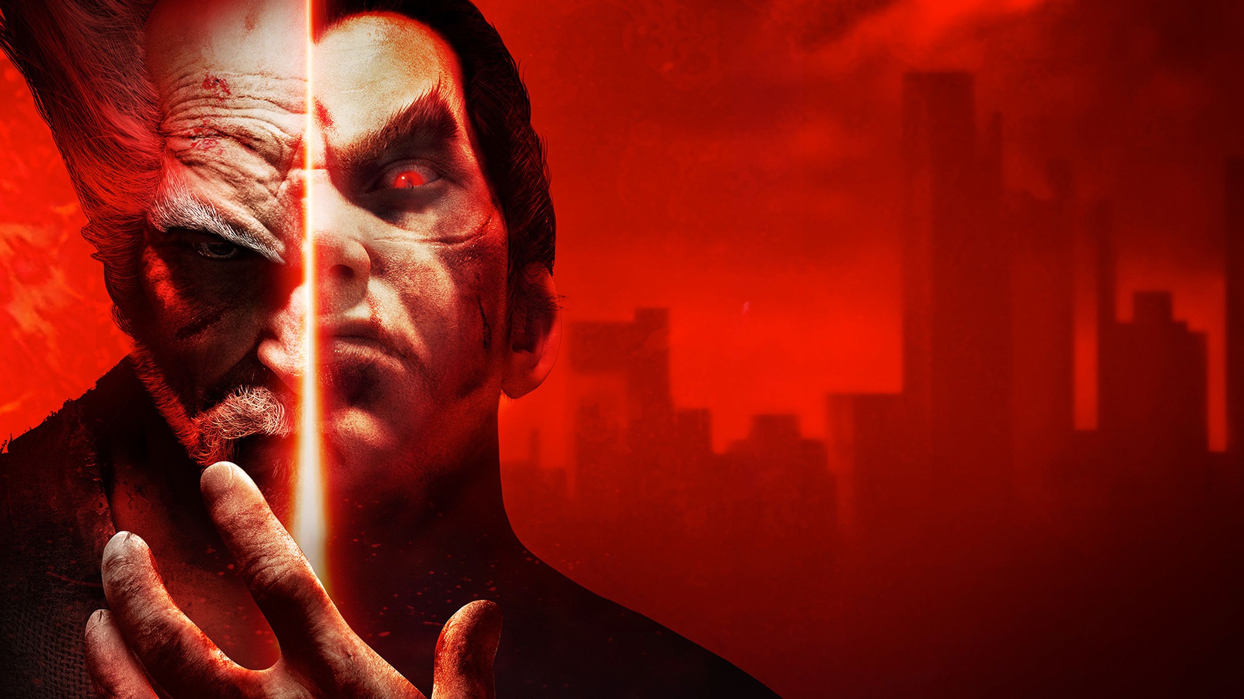 Volto diviso Heihachi rosso, 2560x1440 1440p, Desktop