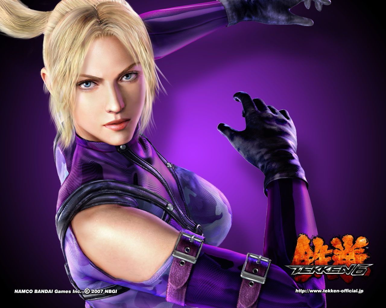 Nina Williams Tekken viola, 1280x1024 720p, PC