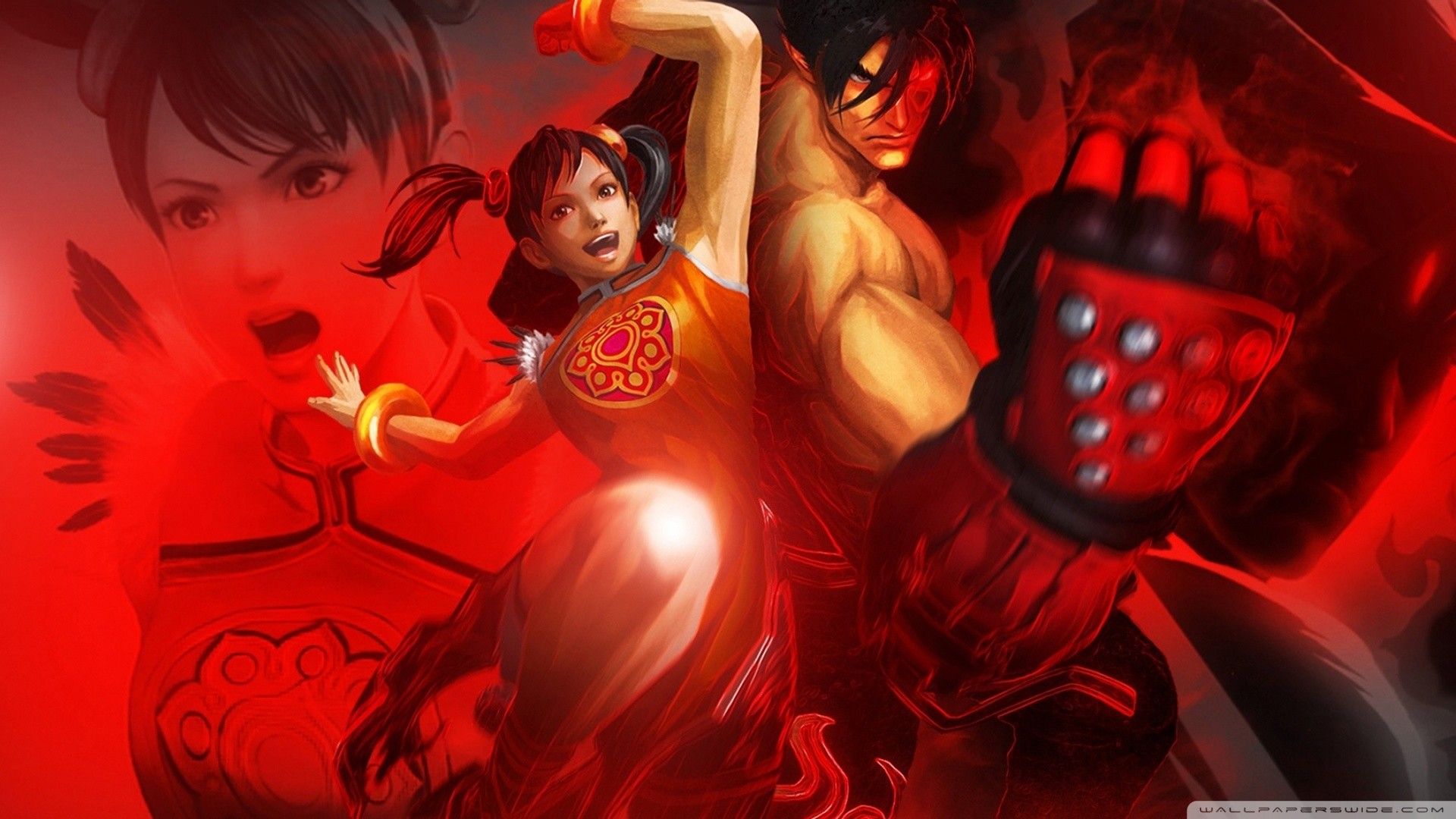 Personaggi Tekken sfondo rosso, 1920x1080 Full HD 1080p, PC Desktop