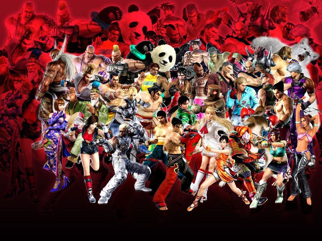 Personaggi Tekken 3 sfondo rosso, 1024x768 HD, PC