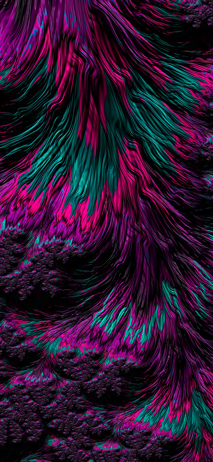 Onde astratte viola e verde, 720x1560 Verticale, Mobile