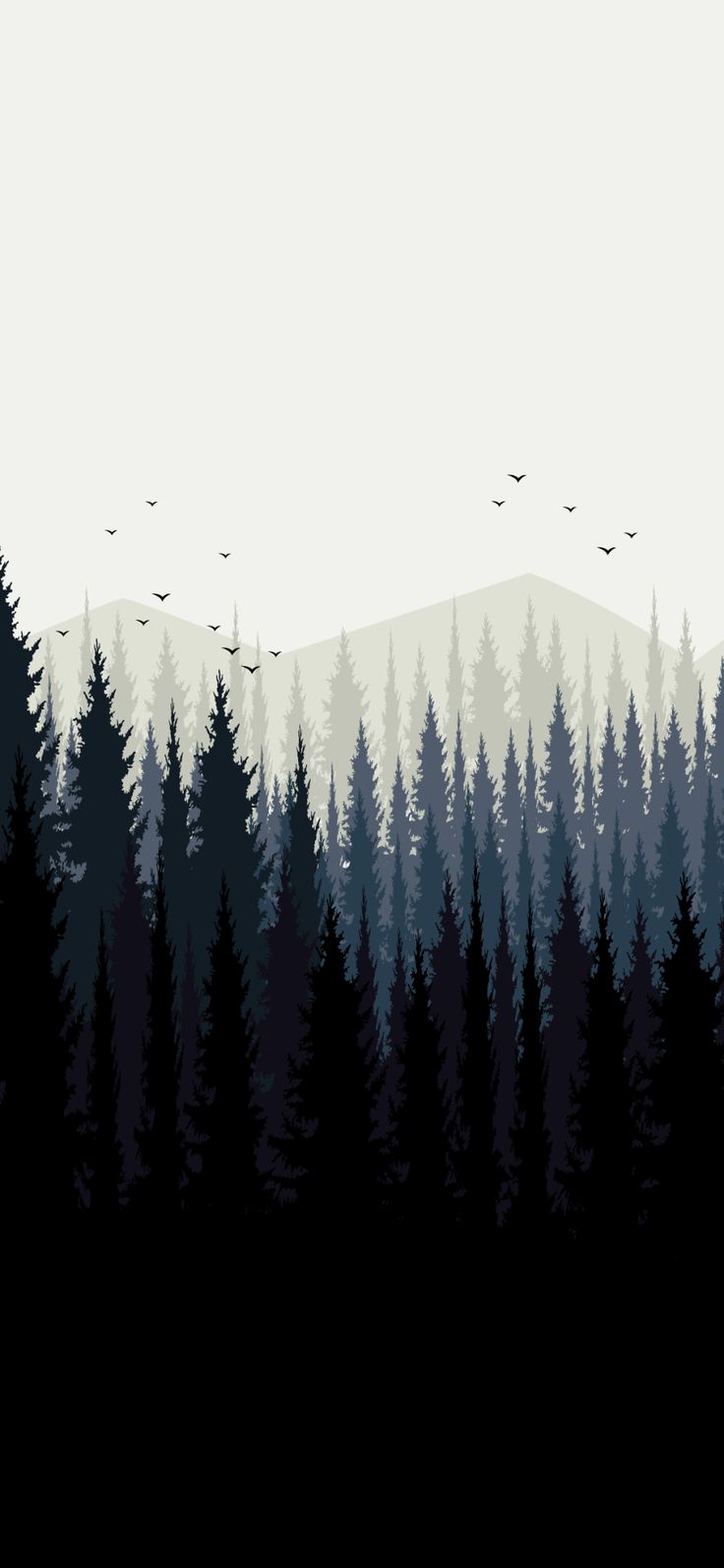 Foresta di pini nebbia, 736x1594 Verticale, Mobile