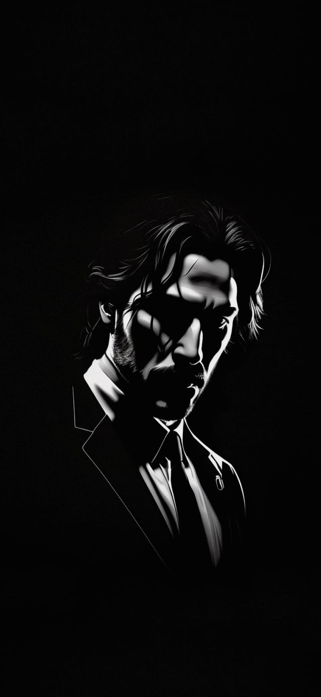 Uomo silhouette bianco e nero, 640x1387 Verticale, Mobile