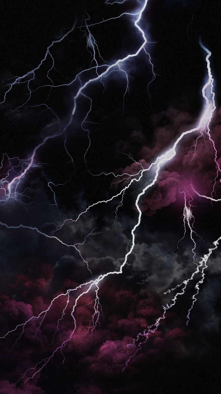 Fulmini nel cielo notturno, 900x1600 Full HD Verticale, Smartphone