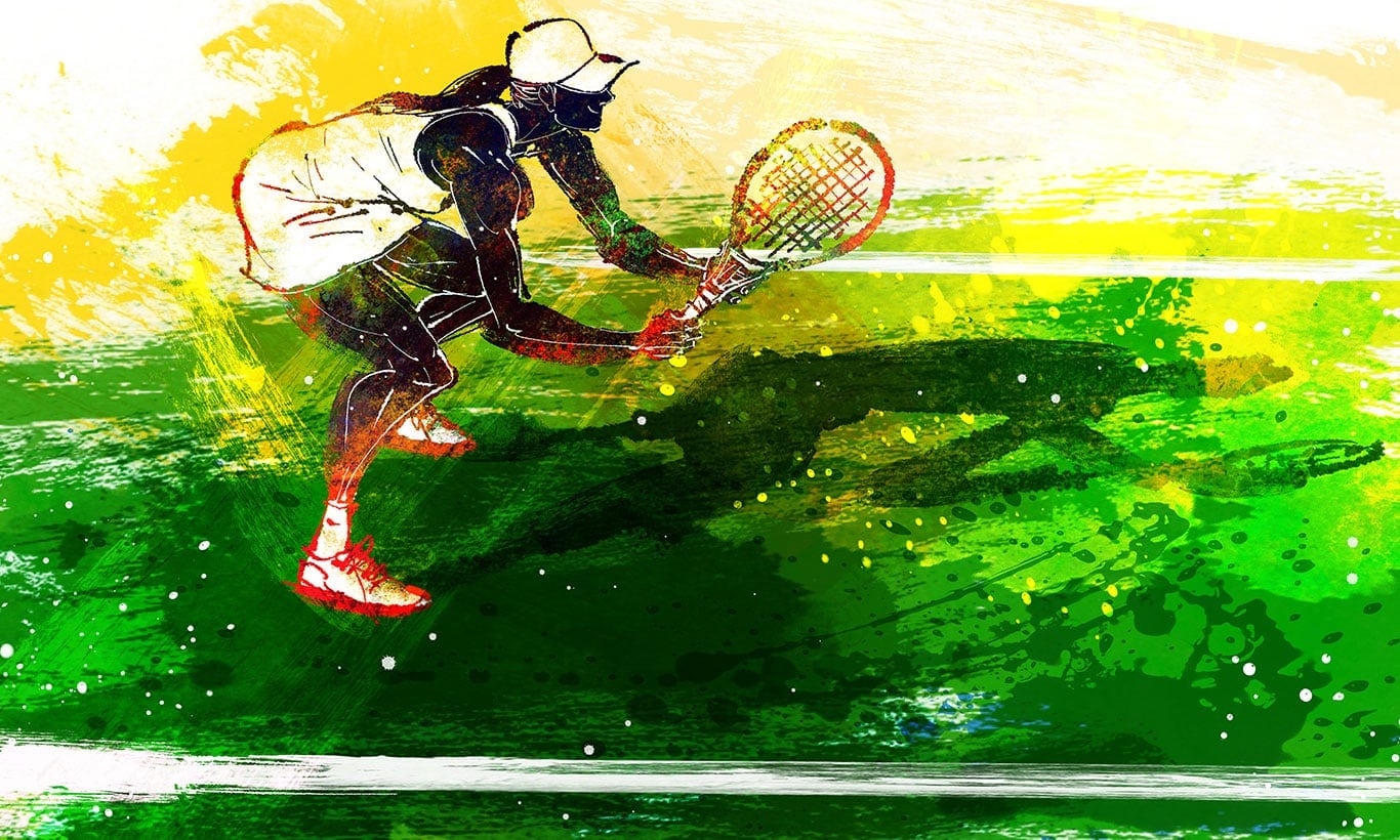 Giocatrice di tennis stile acquerello, 1366x820 HD, Desktop
