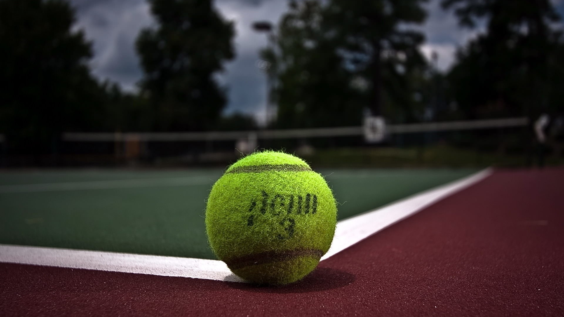 Pallina da tennis su campo, 1920x1080 Full HD, Laptop