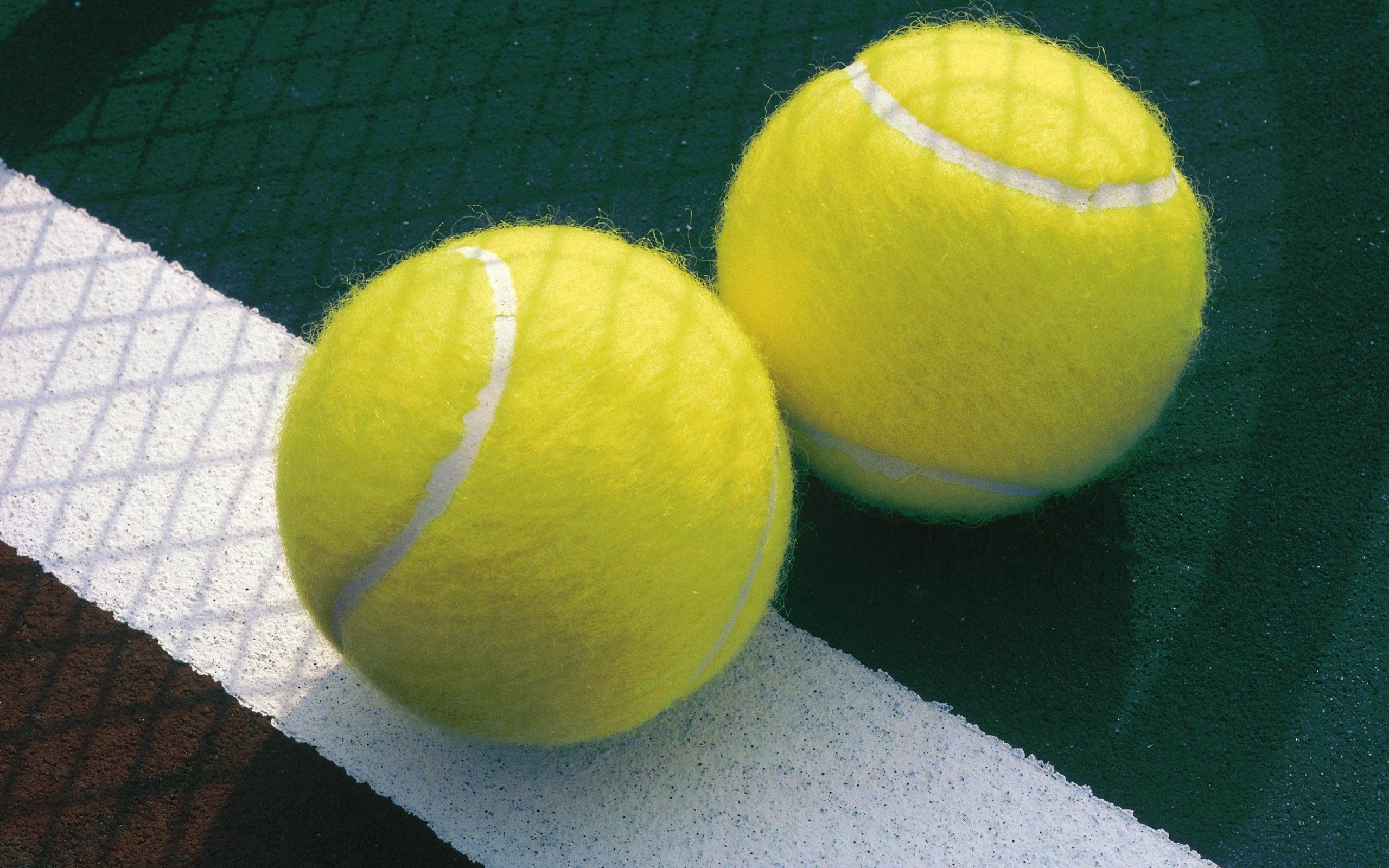 Palline da tennis gialle campo, 2560x1600 2K, PC