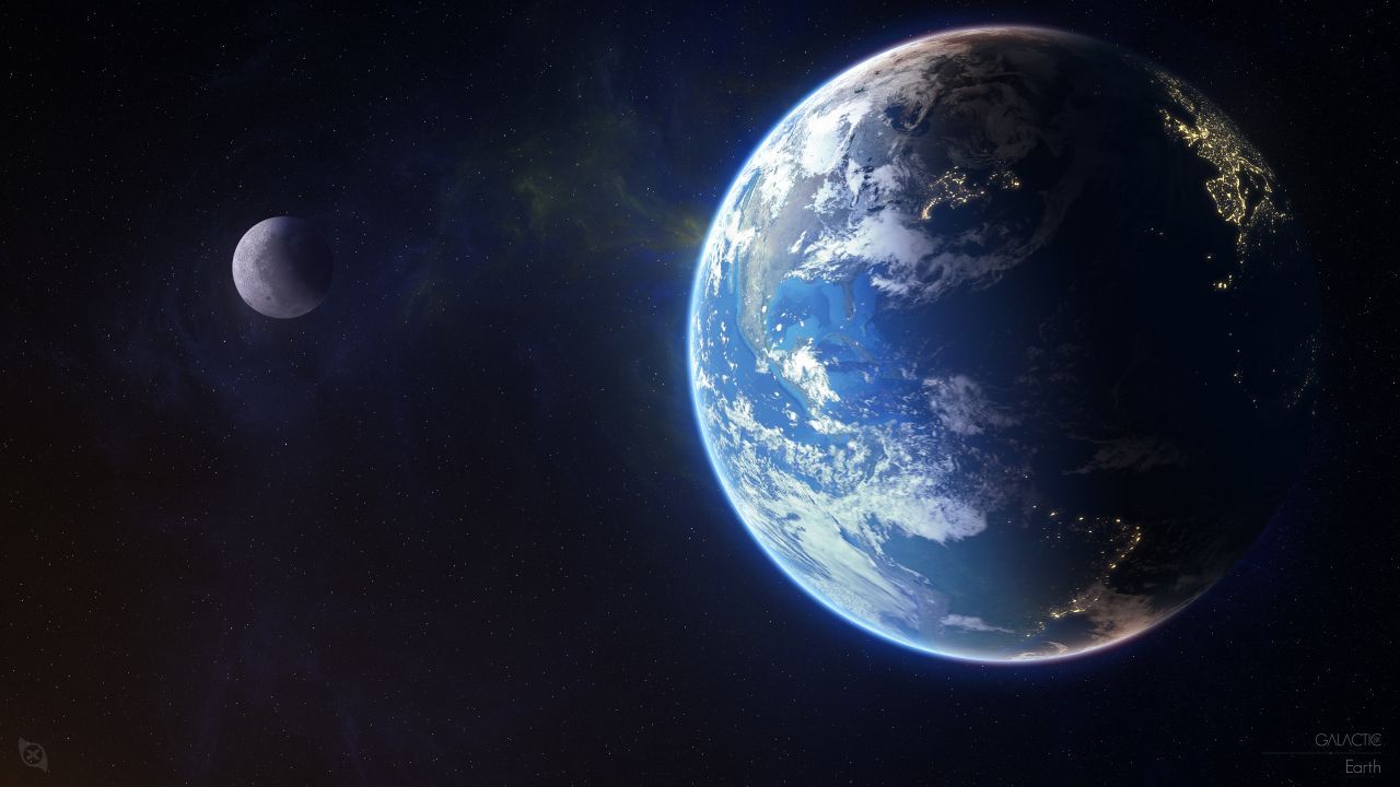 Terra e Luna nello spazio, 1280x720 HD, PC Desktop