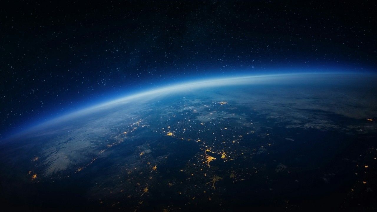 Terra notturna luci orizzonte, 1280x720 720p, PC